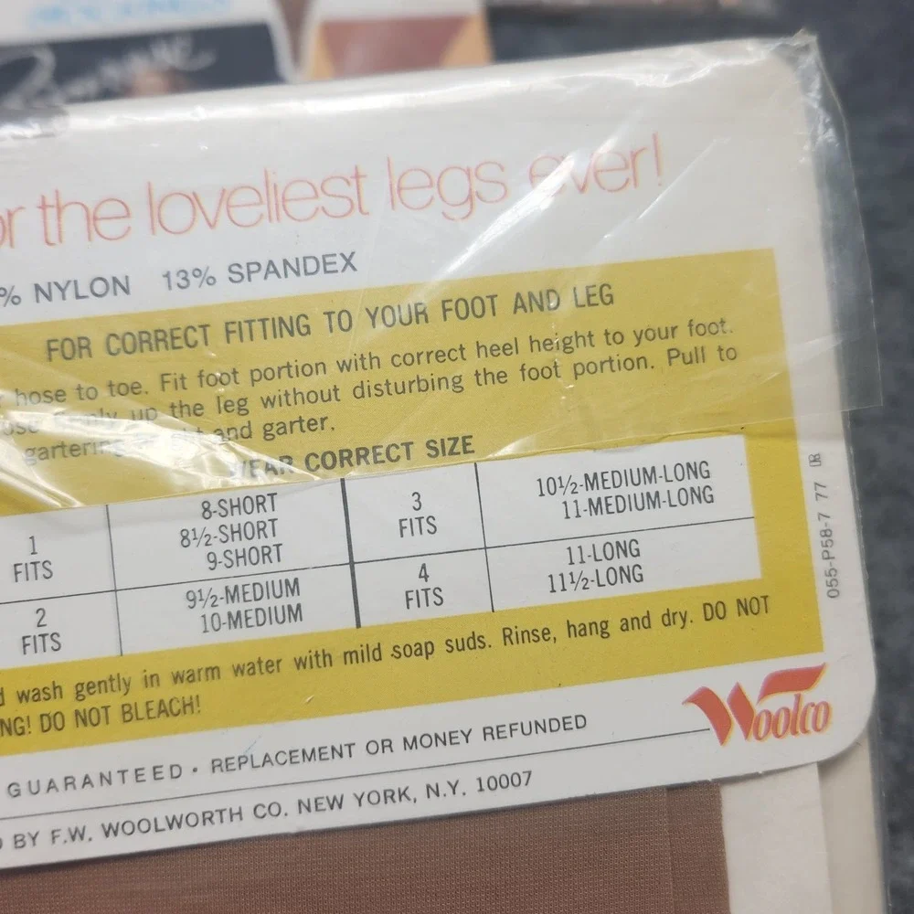Primrose Vintage Lot 5 Support Stockings Pantyhose Woolworth Woolco Size 3 #477